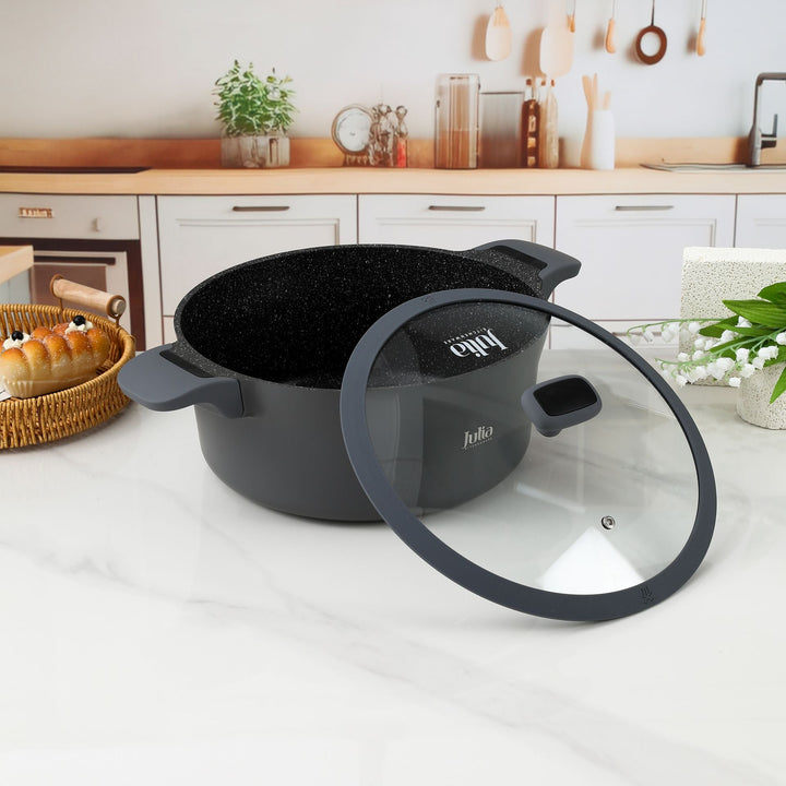 قدر إليت إدج  مع غطاء قياس 32 سم - رمادى