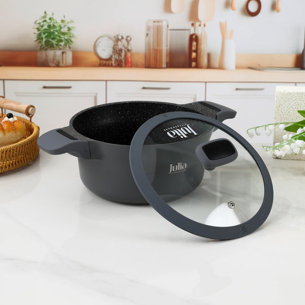 قدر إليت إدج  مع غطاء قياس 20 سم - رمادى