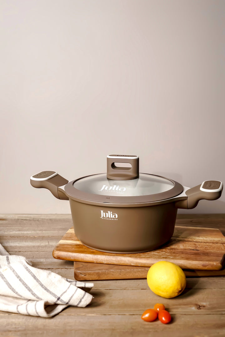 قدر إيليت-بروف مع غطاء 20 سم - بني