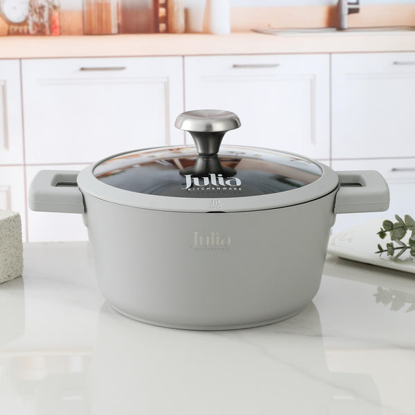 قدر إليت لوكس مع غطاء قياس 32سم - رمادي