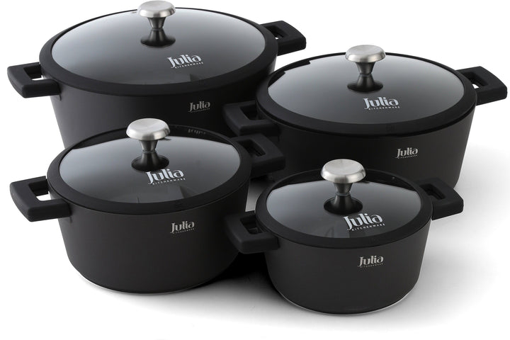 طقم أواني طهي إليت إلي، 8 قطع - أسود