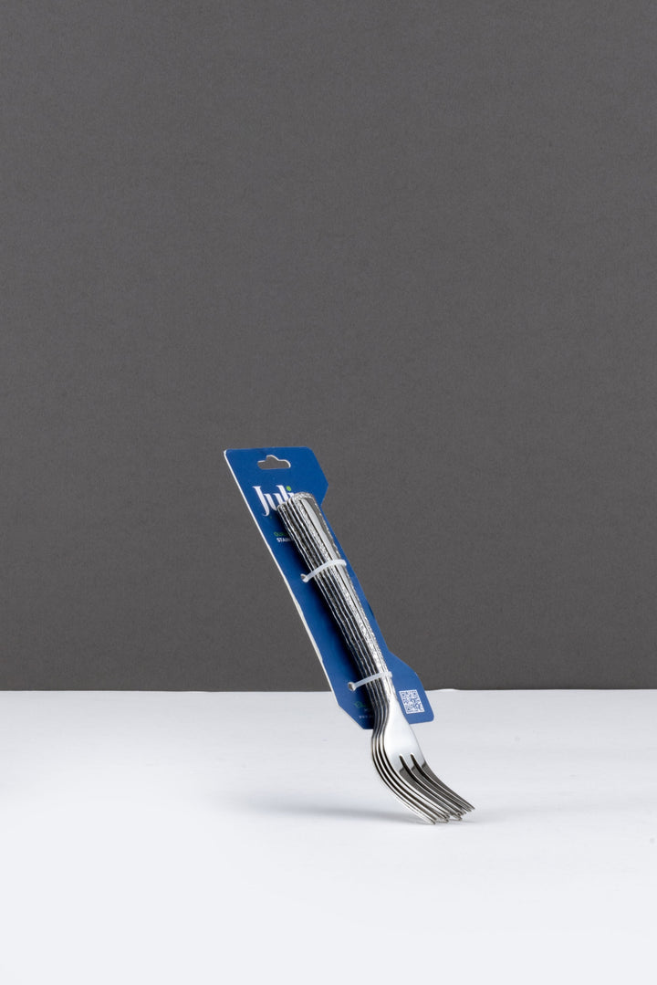 شوكة صغيرة ستانلس ستيل 6 قطع - حافة فضية