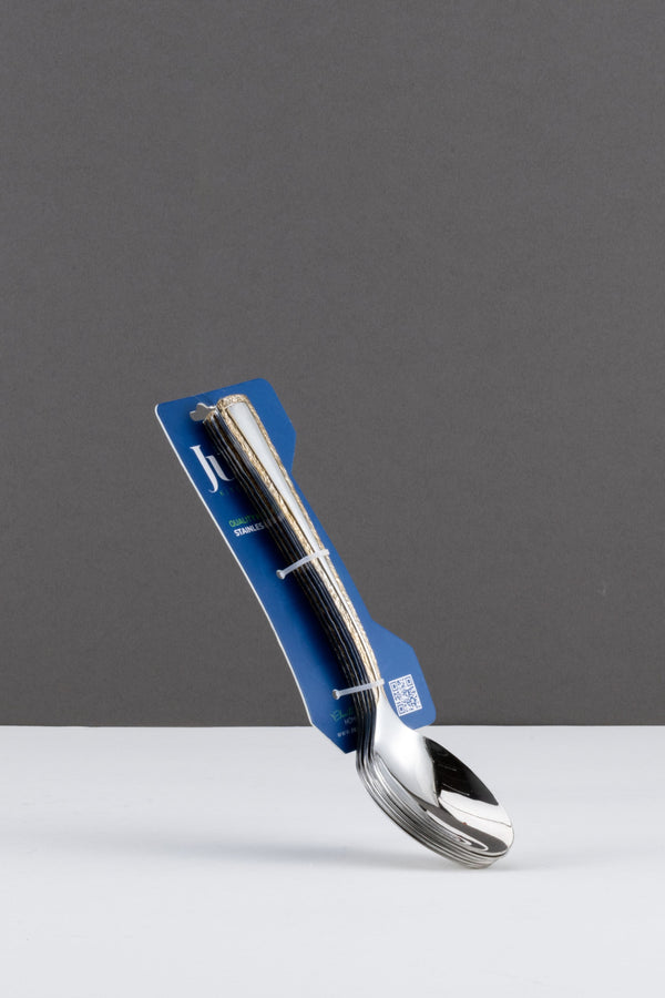 ملعقة كبيرة ستانلس ستيل 6 قطع - حافة ذهبية