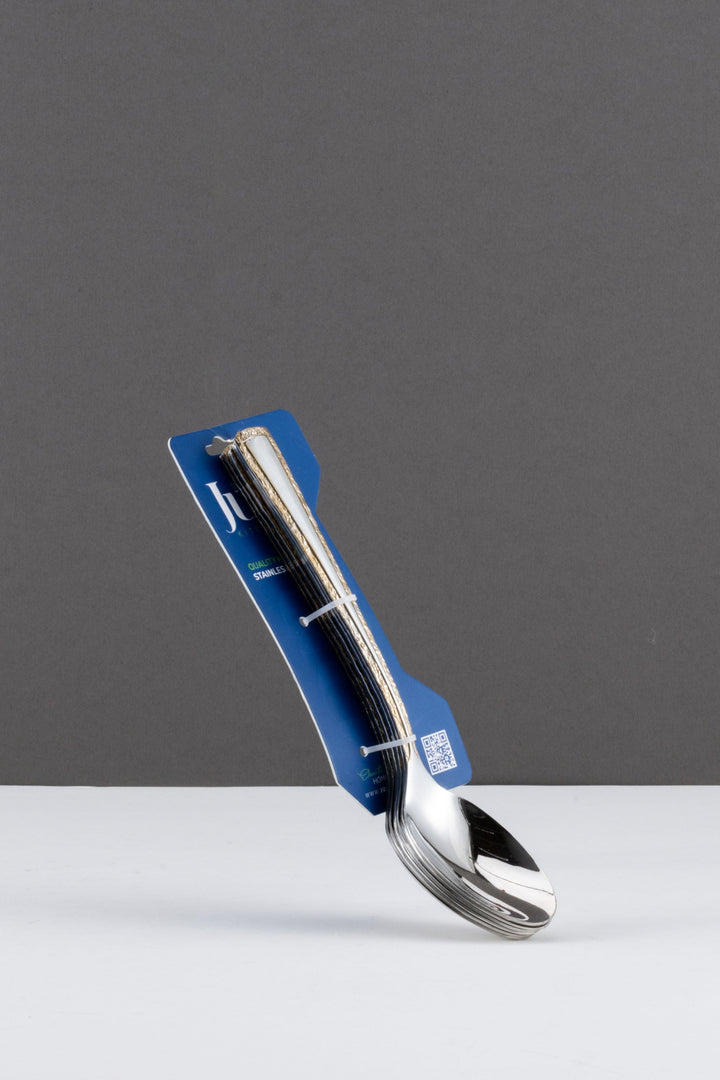 ملعقة كبيرة ستانلس ستيل 6 قطع - حافة ذهبية