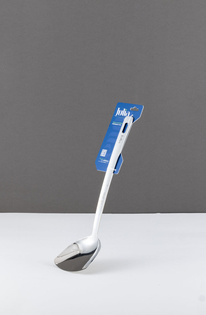 ملعقة مسطحة عريضة ستانلس ستيل بمقبض طويل - فضي