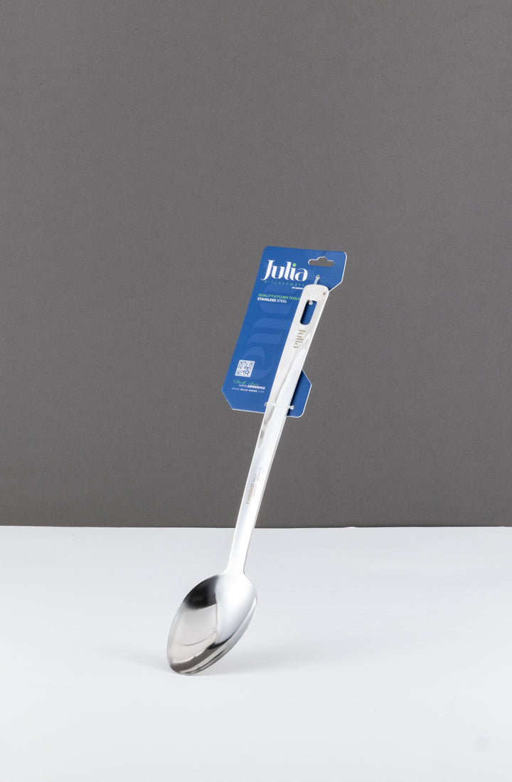 ملعقة تقليب الطعام ستانلس ستيل - بمقبض طويل - فضي