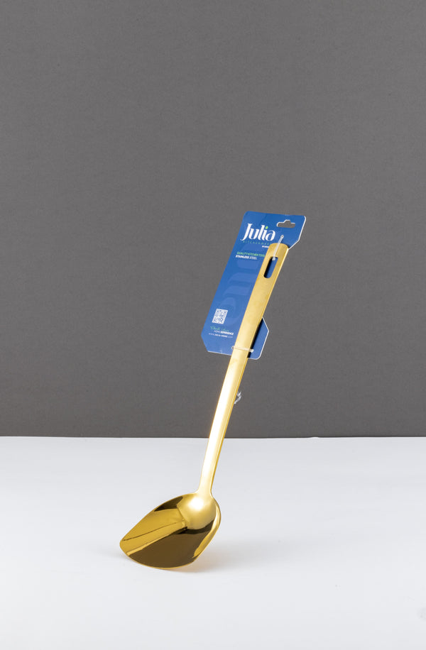 ملعقة مسطحة عريضة ستانلس ستيل - بمقبض طويل - ذهبي