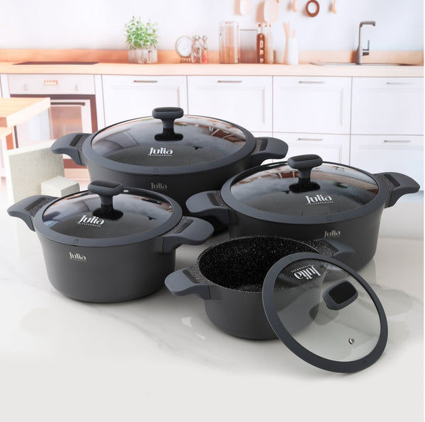 طقم أواني طهي إليت إدج، 8 قطع - رمادى