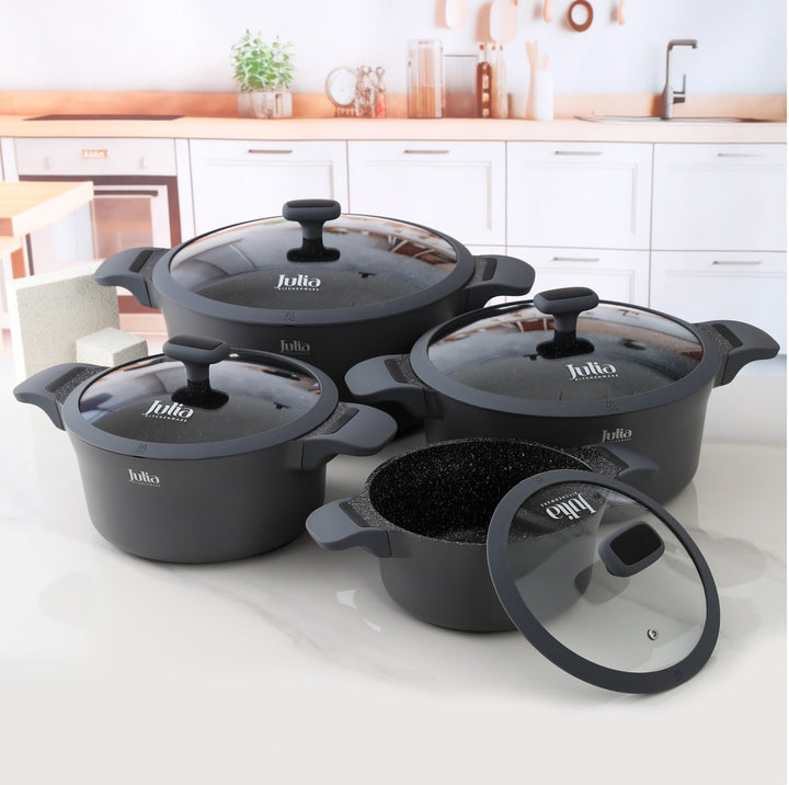 طقم أواني طهي إليت إدج، 8 قطع - رمادى