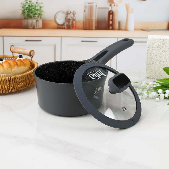 قدر إليت إدج مع غطاء قياس 16 سم - رمادى