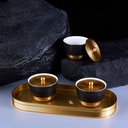 Sweet Bowls Set With Porcelain Tray 7 Pcs From Majlis - Black