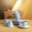 Turkish  Coffee Set 12Pcs From Crown - Blue