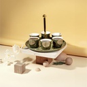 Arabic Coffee Set With Cup Holder From Diwan -  Green