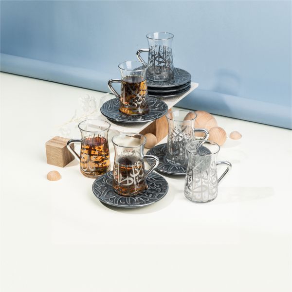 Tea Glass Set 12 Pcs From Diwan -  Blue