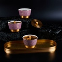 Sweet Bowls Set With Porcelain Tray 7 Pcs From Majlis - Purple