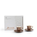Turkish Coffee Set 12 pcs From Nour - Brown