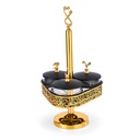 Stand For Serving Sweets 3 Bowls With Arabic Design From Joud - Black