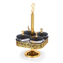Stand For Serving Sweets 4 Bowls With Arabic Design From Joud - Black