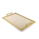  Leather Tray From Rattan - White